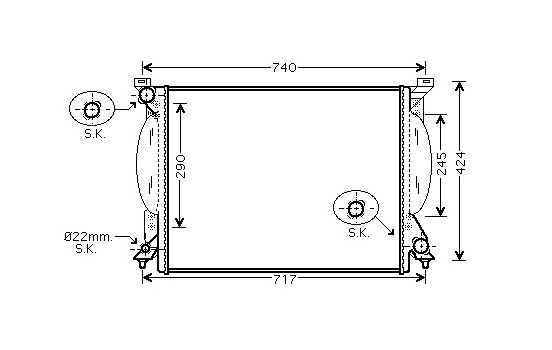Radiator, engine cooling 03002204 International Radiators