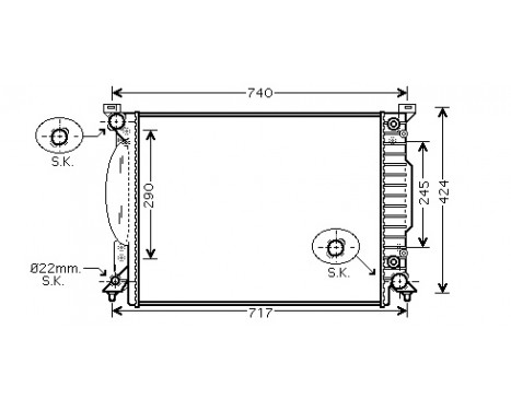 Radiator, engine cooling 03002205 International Radiators