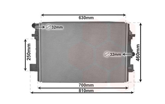 Radiator, engine cooling 03012700 Van Wezel