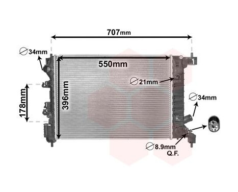 Radiator, engine cooling 08002047 International Radiators Plus
