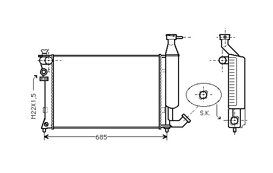 Radiator, engine cooling 09002140 International Radiators