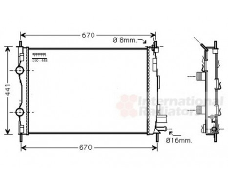 Radiator, engine cooling 13002361 Van Wezel, Image 2