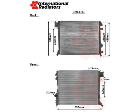 Radiator, engine cooling 13012703 International Radiators, Image 2