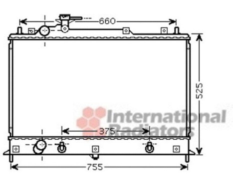 Radiator, engine cooling 27002210 Van Wezel