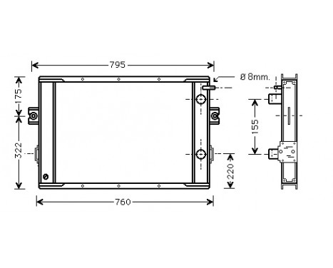 Radiator, engine cooling 28002020 International Radiators