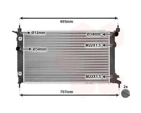 Radiator, engine cooling 37002169 International Radiators Plus, Image 2