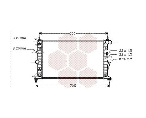Radiator, engine cooling 37002222 International Radiators, Image 2
