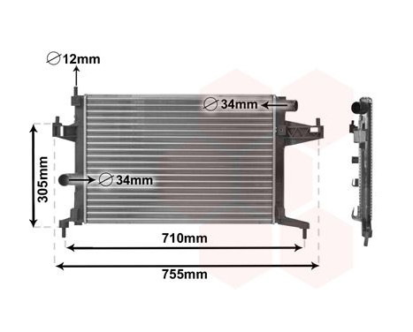 Radiator, engine cooling 37002306 International Radiators, Image 2