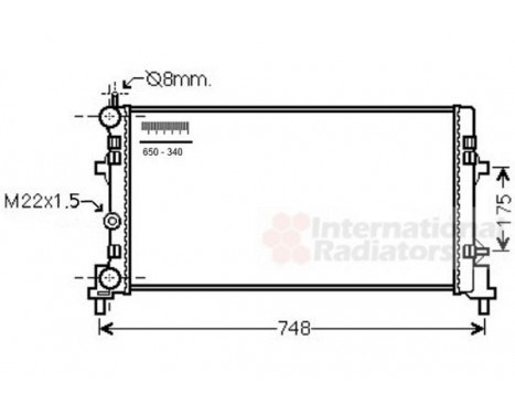 Radiator, engine cooling 49002041 Van Wezel, Image 2