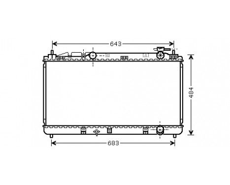 Radiator, engine cooling 53002598 Van Wezel