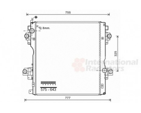 Radiator, engine cooling 53002603 Van Wezel, Image 2