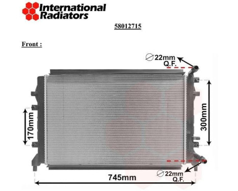 Radiator, engine cooling 58012715 International Radiators, Image 2