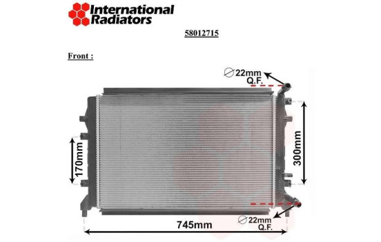 Radiator, engine cooling 58012715 International Radiators, Image 2