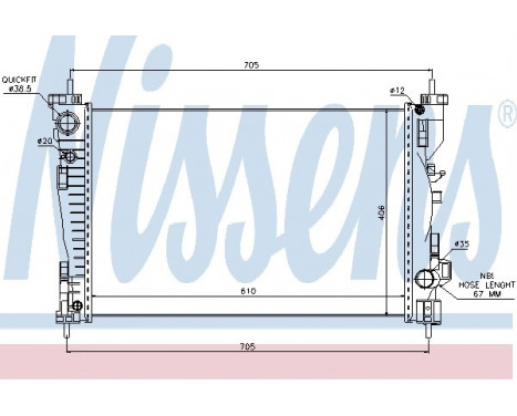 Radiator, engine cooling 60062 Nissens