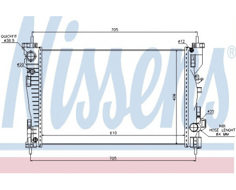 Radiator, engine cooling 60064 Nissens