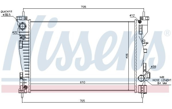Radiator, engine cooling 60064 Nissens, Image 2