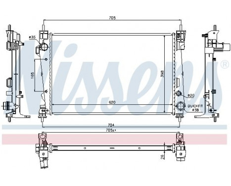 Radiator, engine cooling 60065 Nissens