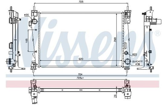 Radiator, engine cooling 60065 Nissens