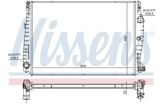 Radiator, engine cooling 60069 Nissens