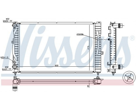 Radiator, engine cooling 60299 Nissens