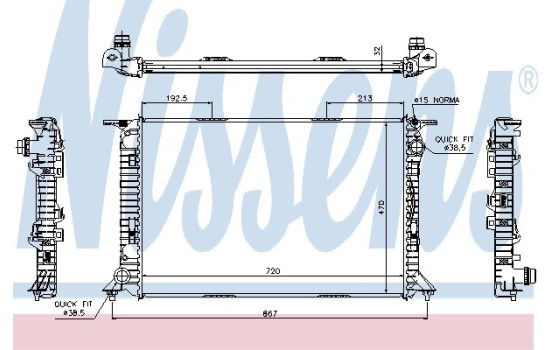 Radiator, engine cooling 60319 Nissens
