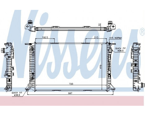 Radiator, engine cooling 60322 Nissens