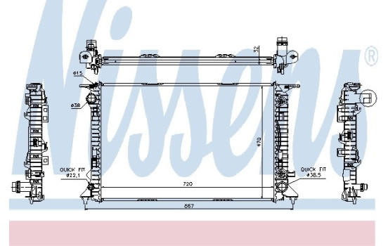 Radiator, engine cooling 60324 Nissens