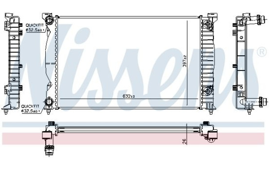 Radiator, engine cooling 60353 Nissens