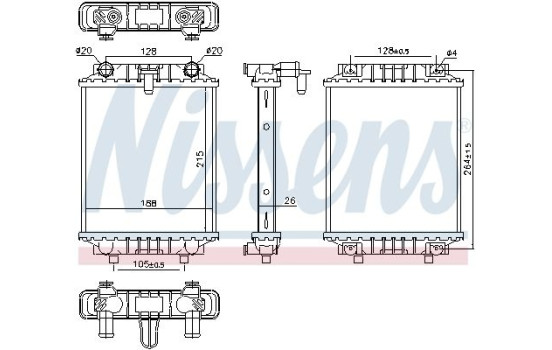 Radiator, engine cooling 60372 Nissens
