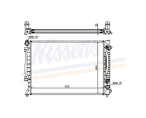Radiator, engine cooling 60423A Nissens