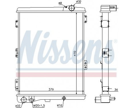 Radiator, engine cooling 604411 Nissens