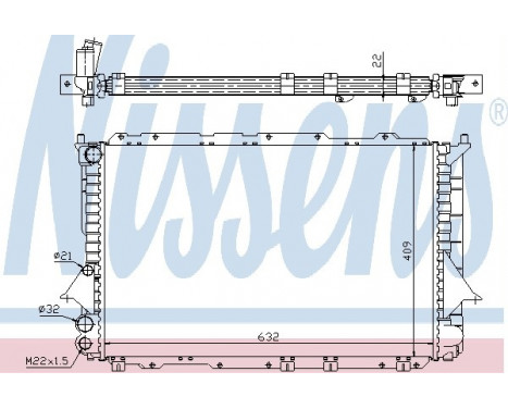 Radiator, engine cooling 60460 Nissens