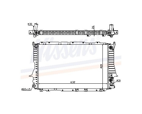 Radiator, engine cooling 60476 Nissens