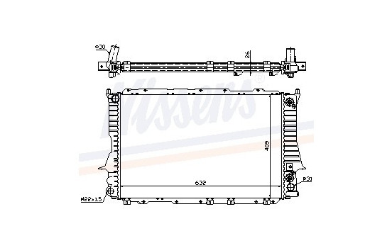 Radiator, engine cooling 60476 Nissens