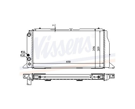 Radiator, engine cooling 60487 Nissens