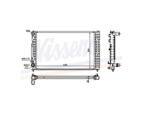 Radiator, engine cooling 60491 Nissens
