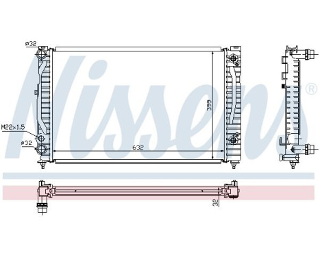 Radiator, engine cooling 60499 Nissens, Image 2