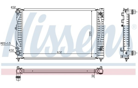 Radiator, engine cooling 60499 Nissens, Image 2