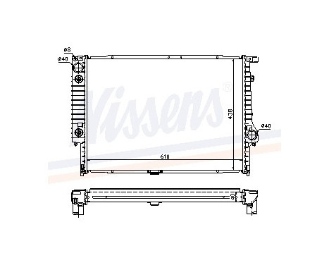 Radiator, engine cooling 60597A Nissens, Image 2