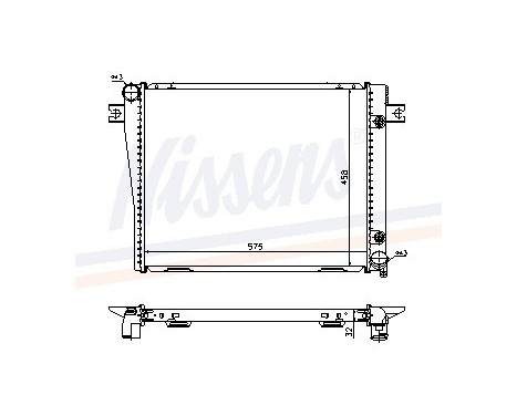 Radiator, engine cooling 60601A Nissens