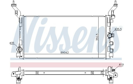 Radiator, engine cooling 606058 Nissens