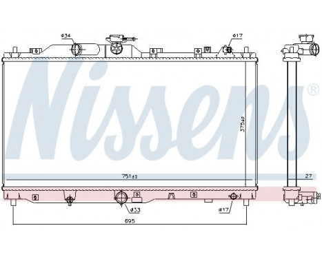 Radiator, engine cooling 606109 Nissens
