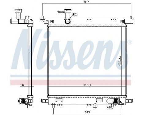 Radiator, engine cooling 606138 Nissens