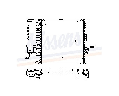 Radiator, engine cooling 60613A Nissens