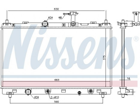 Radiator, engine cooling 606147 Nissens