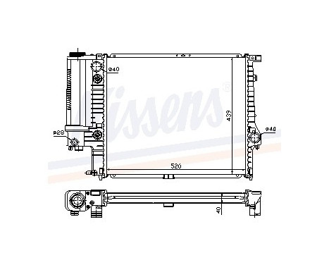 Radiator, engine cooling 60614A Nissens