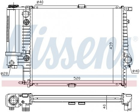 Radiator, engine cooling 60614A Nissens, Image 2