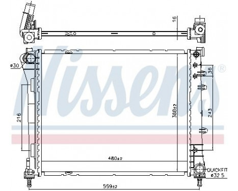 Radiator, engine cooling 606159 Nissens