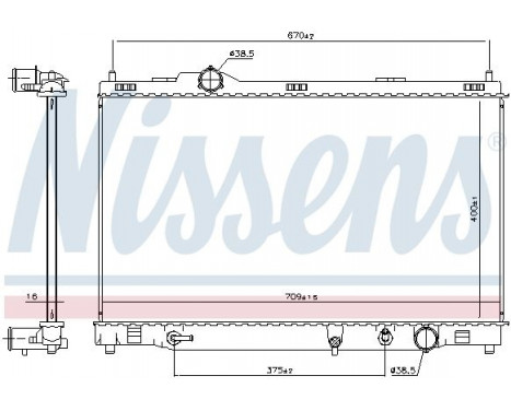 Radiator, engine cooling 606167 Nissens