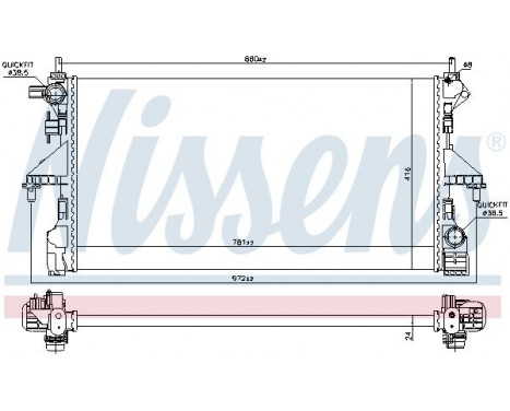 Radiator, engine cooling 606169 Nissens